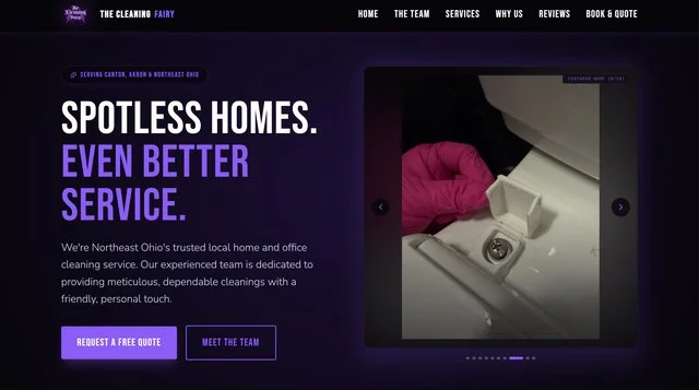 The Cleaning Fairy website homepage